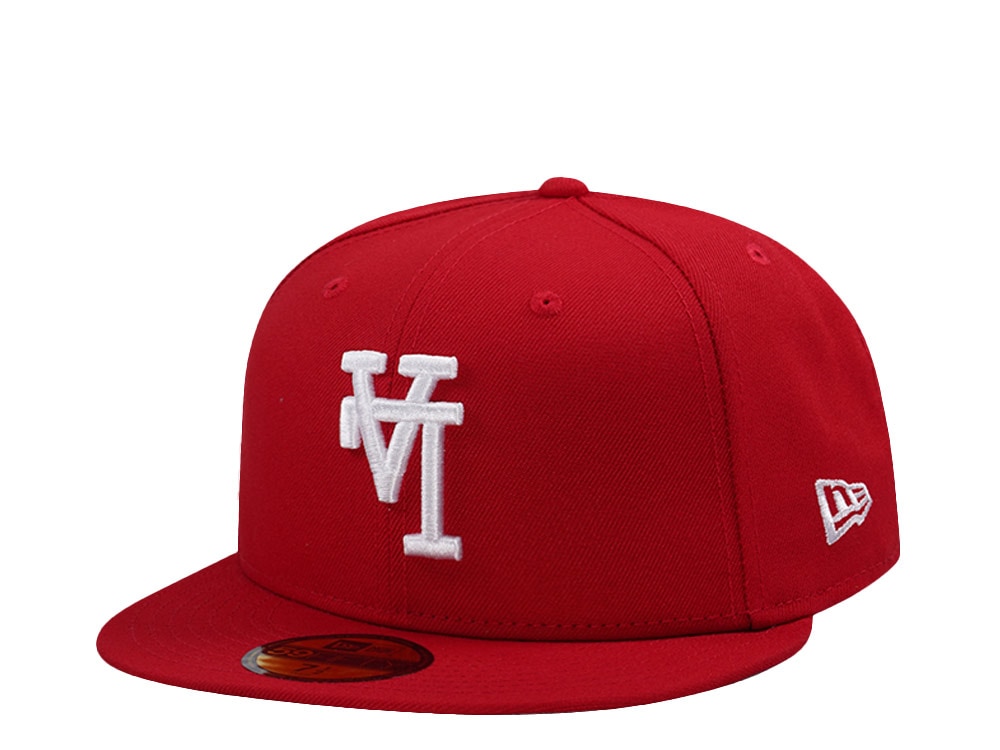 New Era Los Angeles Dodgers Upside Down Scarlet Prime Edition 59Fifty Fitted Cap